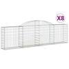 vidaXL Paniers &agrave; gabions arqu&eacute;s 8 pcs 300x30x80/100 cm fer galvanis&eacute;