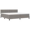 vidaXL Lit &agrave; ressorts avec bandes LED Taupe 200 x 200 cm tissu