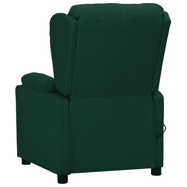 vidaXL Fauteuil de massage Vert fonc&eacute; Tissu
