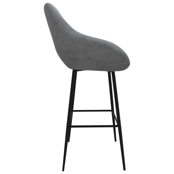 vidaXL Tabouret de bar Gris clair Velours