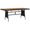 vidaXL Table de jardin Noir 160x70x72 cm R&eacute;sine tress&eacute;e et acacia