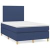 vidaXL Sommier &agrave; lattes de lit avec matelas Bleu 120x200 cm Tissu