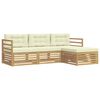vidaXL Ensemble de canap&eacute;s d'ext&eacute;rieur 4 pc Blanc et cr&egrave;me Polyester