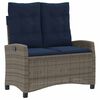 vidaXL Banc inclinable de jardin avec coussins gris r&eacute;sine tress&eacute;e