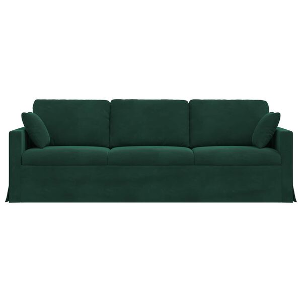 vidaXL Canap&eacute; Vert fonc&eacute; 228 x 78 x 80 cm Velours