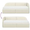 vidaXL Cadre de lit d'angle avec matelas 2 pcs Cr&egrave;me Velours