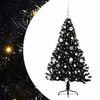 vidaXL Sapin de No&euml;l artificiel pr&eacute;-&eacute;clair&eacute; Noir 150 cm PVC