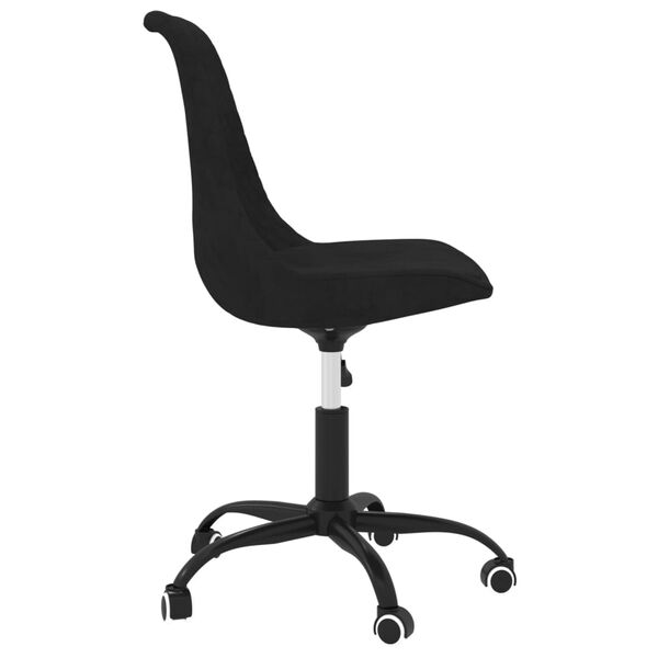 vidaXL Chaise pivotante de salle &agrave; manger Noir Tissu