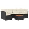 vidaXL Salon de jardin 7 pcs avec coussins noir r&eacute;sine tress&eacute;e