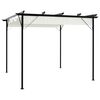 vidaXL Pergola avec toit r&eacute;tractable Blanc cr&egrave;me 3 x 3 m Acier