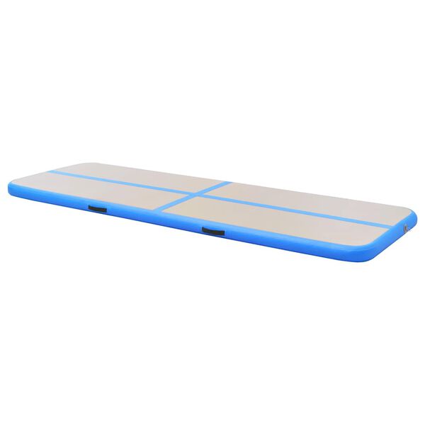 vidaXL Tapis gonflable de gymnastique avec pompe 400x100x10cm PVC Bleu