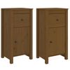 vidaXL Buffets 2 pcs Marron miel 40x35x80 cm Bois massif de pin