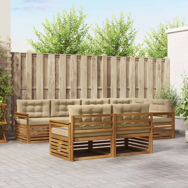 vidaXL Ensemble de canap&eacute;s d'ext&eacute;rieur 7 pcs Naturel et Beige