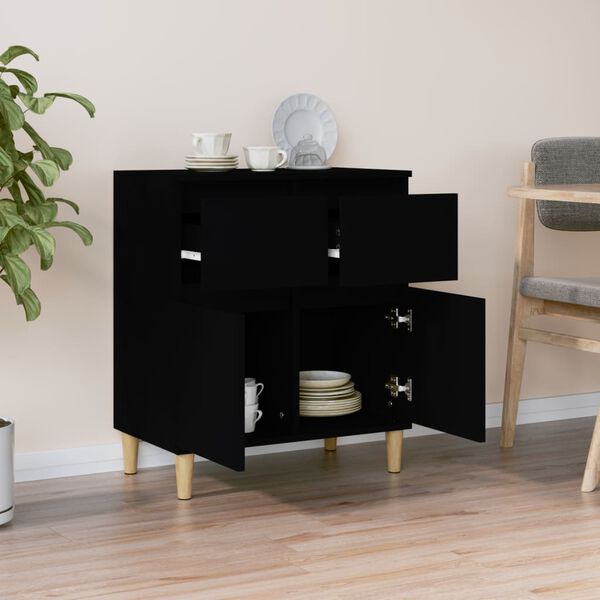 vidaXL Buffet Noir 60x35x70 cm Bois d'ing&eacute;nierie