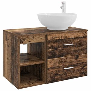 vidaXL Ensemble de mobilier de salle de bain 2 pcs Bois ancien