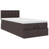 vidaXL Cadre de lit ottoman avec matelas marron fonc&eacute; 90x190 cm tissu
