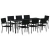 vidaXL Ensemble de salle &agrave; manger pour jardin 9 pcs Noir polyrotin