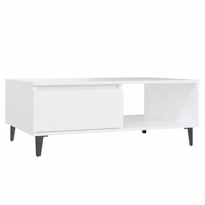 vidaXL Table basse blanc 90x60x35 cm bois d'ing&eacute;nierie