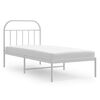 vidaXL Cadre de lit m&eacute;tal sans matelas avec t&ecirc;te de lit blanc 90x190cm