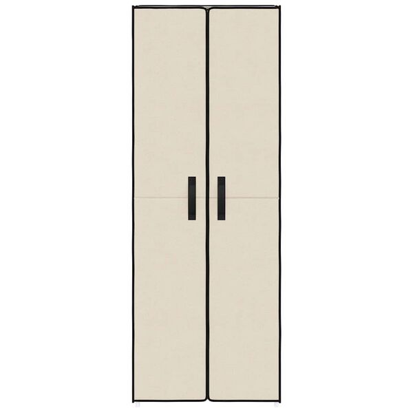 vidaXL Armoire &agrave; chaussures Cr&egrave;me 60x30x166 cm Tissu