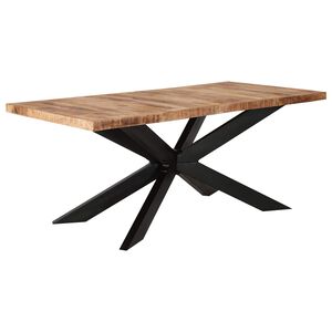 vidaXL Table &agrave; d&icirc;ner 180x90x76 cm Bois de manguier brut solide