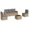 vidaXL Salon de jardin avec coussins 6 pcs beige r&eacute;sine tress&eacute;e