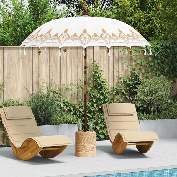 vidaXL Parasol balinais 260 2 pcs Cr&egrave;me Coton et bois massif