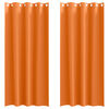 vidaXL Rideaux occultants avec anneaux 2 pcs Orange vif 225 x 140 cm
