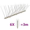 vidaXL Ensemble de 6 pointes &agrave; 4 rang&eacute;es contre oiseaux Plastique 3 m