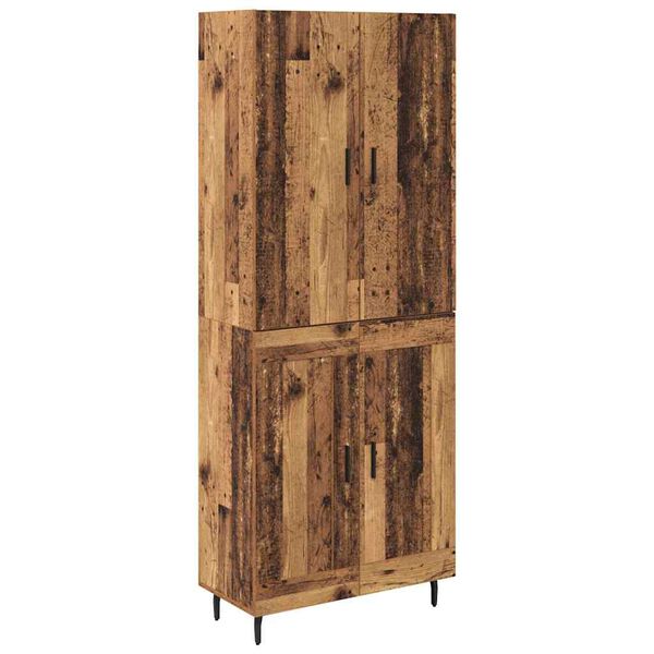vidaXL Haut Armoire 2 pcs Bois Ancien Bois Agglom&eacute;r&eacute; et Verre