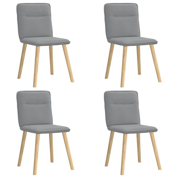 vidaXL Chaises &agrave; manger lot de 4 gris clair tissu