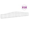 vidaXL Paniers &agrave; gabions arqu&eacute;s 10 pcs 400x30x40/60 cm Fer galvanis&eacute;