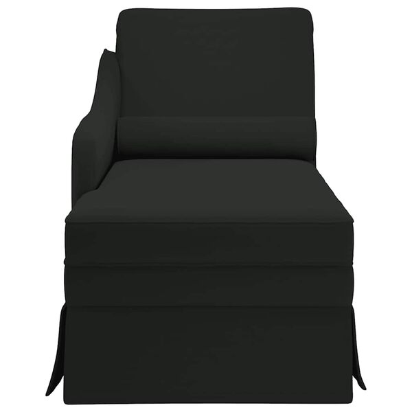 vidaXL Fauteuil long avec traversin et accoudoir droit noir velours