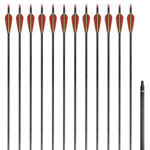 vidaXL Fl&egrave;che d'arc recourb&eacute; standard 12 pcs 30" 0,76 cm carbone