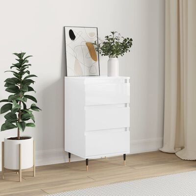 vidaXL Buffet blanc brillant 40x35x70 cm bois d'ingénierie