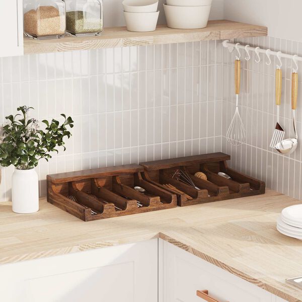 vidaXL &Eacute;tui Marron 36 x 30 x 10 cm Bois de Mahogany Massif