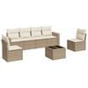 vidaXL Salon de jardin avec coussins 7 pcs beige r&eacute;sine tress&eacute;e