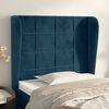 vidaXL T&ecirc;te de lit avec oreilles Bleu fonc&eacute; 83x23x118/128 cm Velours