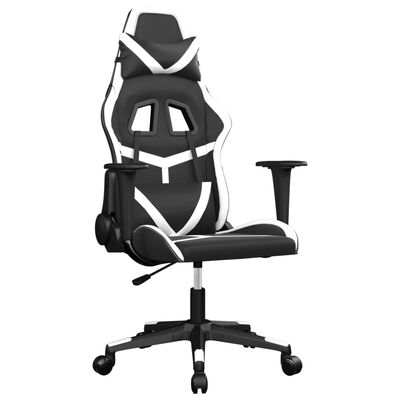 vidaXL Chaise de jeu de massage Noir et blanc Similicuir