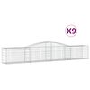 vidaXL Paniers &agrave; gabions arqu&eacute;s 9 pcs 400x50x60/80 cm Fer galvanis&eacute;