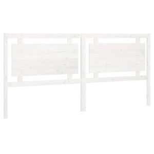 vidaXL T&ecirc;te de lit Blanc 205,5x4x100 cm Bois massif de pin