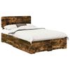 vidaXL Cadre de lit Ch&ecirc;ne fum&eacute; 135 x 190 cm Bois d'ing&eacute;nierie