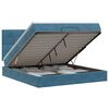 vidaXL Lit ottoman avec matelas Bleu fonc&eacute; 140 x 200 cm Velours