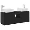 vidaXL Ensemble d'armoire de salle de bain 3 pc Noir 53 x 35 x 63 cm