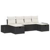 vidaXL Ensemble de canap&eacute; de jardin 6 pc Noir polyrotin