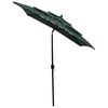 vidaXL Parasol de jardin à 3 niveaux avec mât en aluminium vert 2x2 m