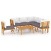 vidaXL Salon de jardin 7 pcs avec coussins Bois d'acacia solide