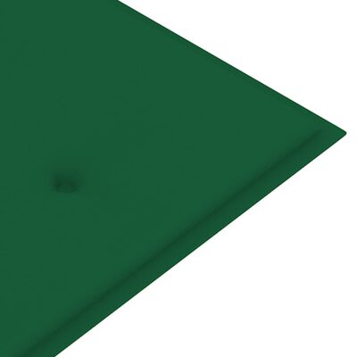 vidaXL Banc Batavia avec coussin vert 150 cm Bois de teck massif