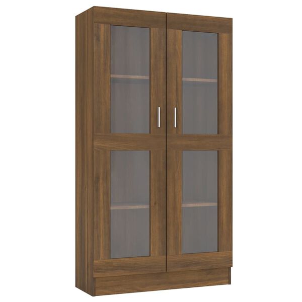vidaXL Armoire &agrave; vitrine Ch&ecirc;ne brun 82,5x30,5x150 cm Bois d'ing&eacute;nierie