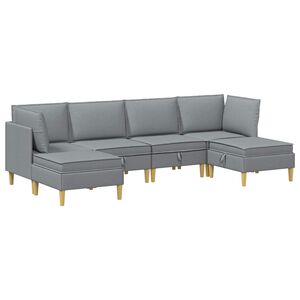 vidaXL Canap&eacute; modulaire avec rangement 6 pcs Gris clair Tissu